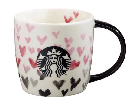 Starbucks City Mug 2015 Dot Collection Hearts Mug