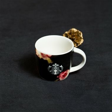 Starbucks City Mug 2015 Dot Collection Black Flower Demi