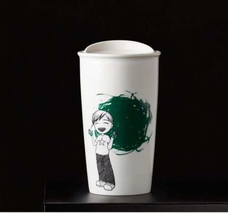 Starbucks City Mug 2015 Boy Painter Double Wall Traveler 12oz