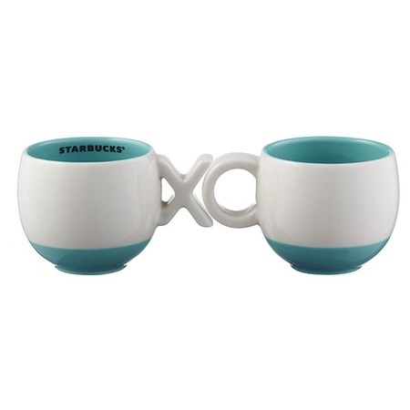 Starbucks City Mug 2016 Valentine\'s Day Set of 2 mugs XO