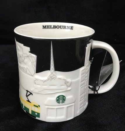 Starbucks City Mug 2016 Melbourne Black Relief