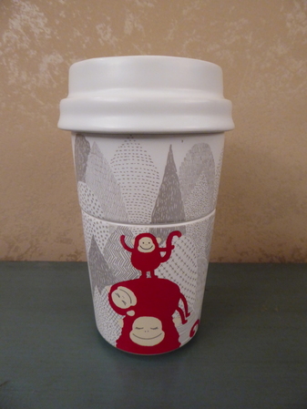 Starbucks City Mug Chinese New Year Red Monkey Stacking Mug
