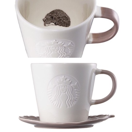 Starbucks City Mug 2016 Woodland Wolf Cup with saucer