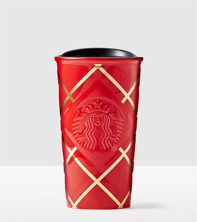 Starbucks City Mug Red Quilted Double Wall Traveler