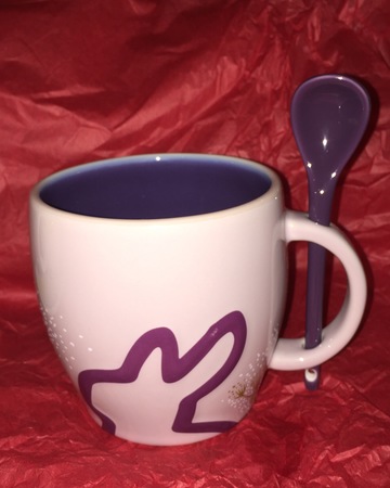Starbucks City Mug 2016 Moon Festival Purple Bunny Mug with Spoon