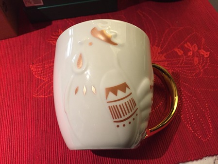 Starbucks City Mug 2017 Year of the Rooster Gold Handle Mug