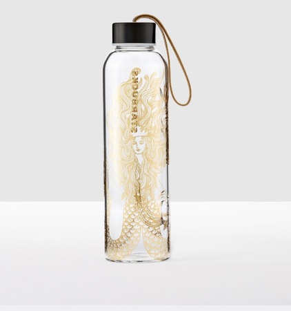 Starbucks City Mug 2017 Gold Siren Glass Water Bottle
