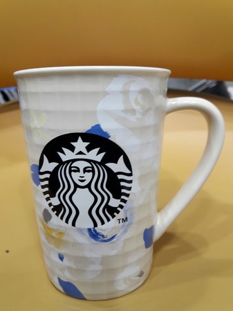 Starbucks City Mug 2017 black syren logo and hand painting   10 OZ