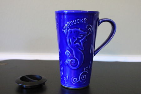 Starbucks City Mug Vintage Cobalt Blue Travel mug with lid