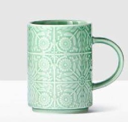 Starbucks City Mug 2017 Jade Green Floral Mug