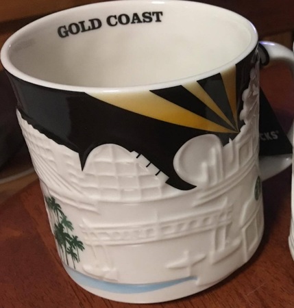 Starbucks City Mug 2016 Gold Coast Black Relief