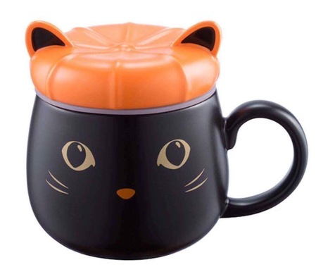 Starbucks City Mug 2017 Halloween Black Cat with Pumpkin Hat Mug