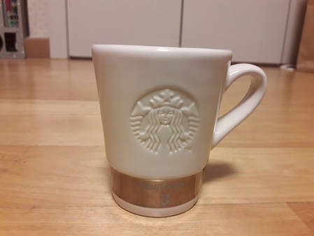 Starbucks City Mug 2014 laser siren silver  band 3oz demi