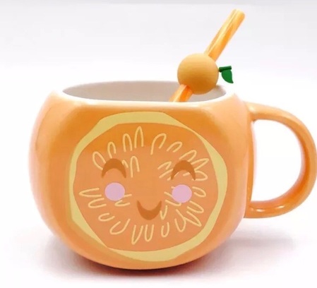 Starbucks City Mug 2018 Summer Orange Mug with Straw