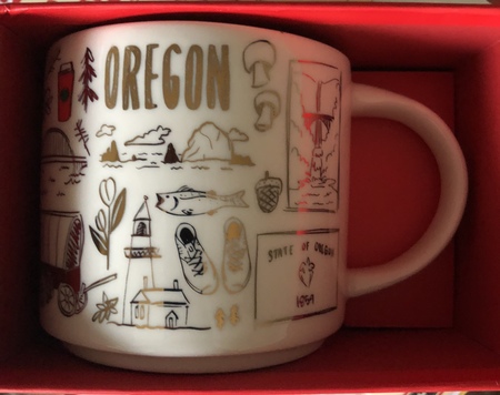 Starbucks City Mug 2018 Oregon Gold Holiday Been There Series
