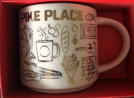 Starbucks City Mug 2018 Pike Place Gold Holiday Been There Series