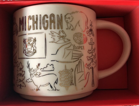 Starbucks City Mug 2018 Michigan Gold Holiday Been There Series