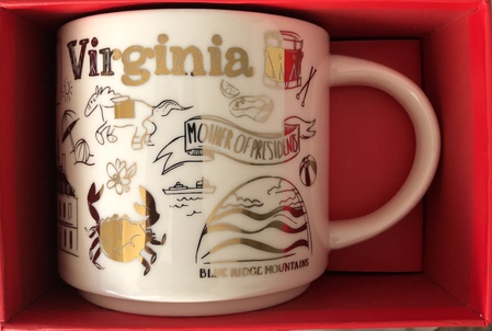Starbucks City Mug 2018 Virginia Gold Holiday Been There Series
