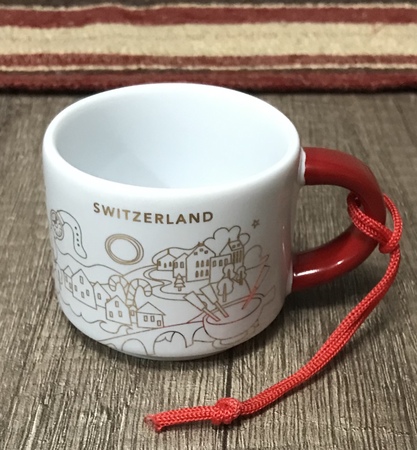 Starbucks City Mug 2018 Switzerland Christmas YAH Ornament 2 oz