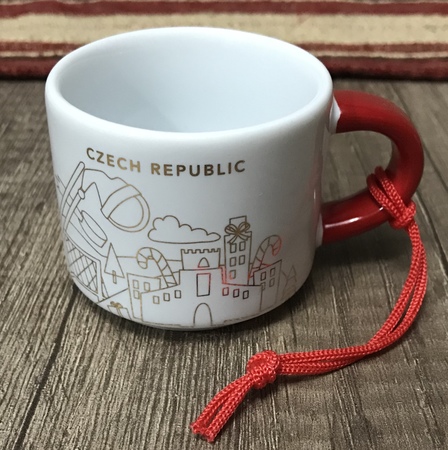 Starbucks City Mug 2018 Czech Republic Christmas YAH Ornament 2 oz