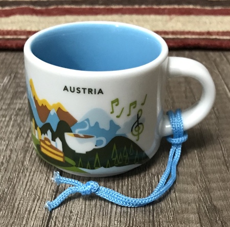 Starbucks City Mug 2018 Austria YAH Ornament 2 oz