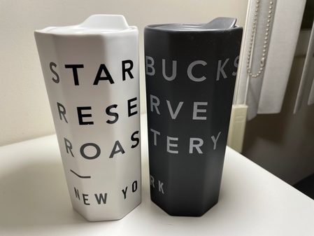 Starbucks City Mug 2018 White 10 oz. NY Roastery Faceted Double Wall Ceramic Tumbler