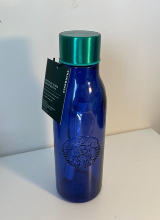 Starbucks City Mug 2020 20 oz. Made in Spain Cobalt Blue Recycled Glass Water Bottle
