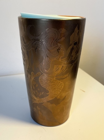 Starbucks City Mug 2022 12 oz. Double Walled Gold Ceramic Anniversary Tumbler