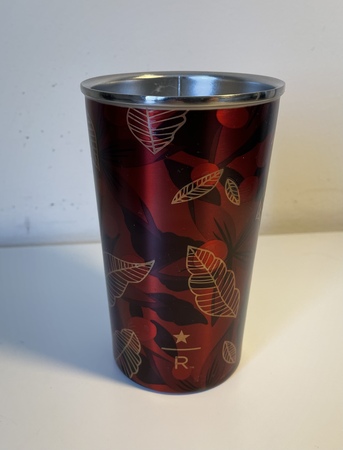 Starbucks City Mug 2020 12 oz. Holiday Floral Red Stainless Reserve Roastery Tumbler