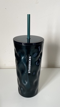 Starbucks City Mug 2021 Fall 18 oz. Dark Green Dimpled Glass Tumbler