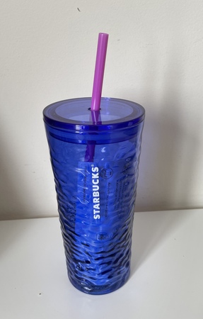 Starbucks City Mug 2021 Summer 18 oz. Cobalt Waves Glass Tumbler