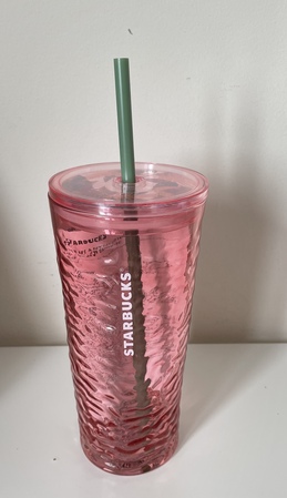 Starbucks City Mug 2022 Fall 18 oz. Orange Waves Glass Tumbler