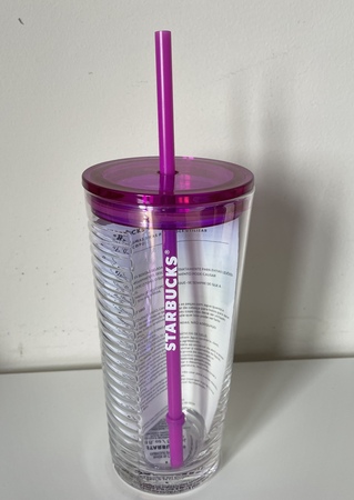 Starbucks City Mug 2022 Spring 18 oz. Clear Ribbed Glass Tumbler