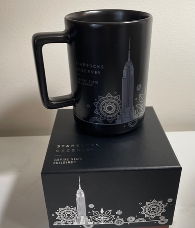 Starbucks City Mug 2022 Boxed Black Empire State Building Roastery 12 oz. Mug