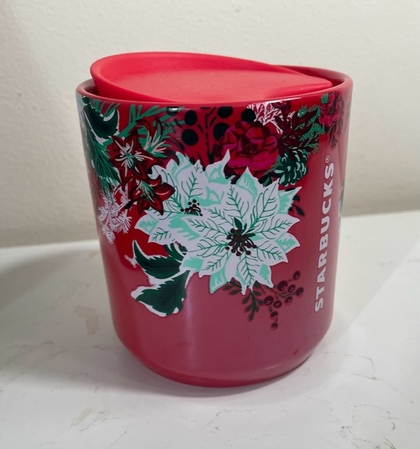 Starbucks City Mug 2022 WInter Red Floral Christmas Travel Mug