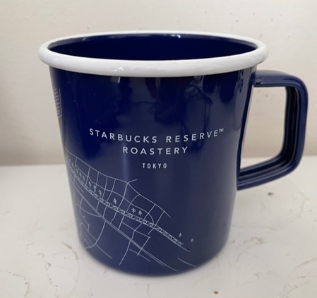 Starbucks City Mug 2018 414 ml. Blue Enamel Tokyo Reserve Roastery Map Cup